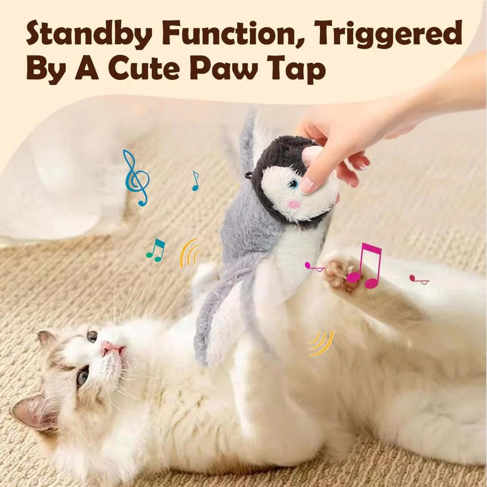 Cat Toy, 2026 Upgrade Interactive Chirping Bird with Flapping Wings, Rechargeable Toy for Indoor Cats (Blue)