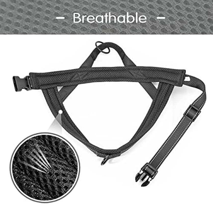 No Pull Dog Harness with Soft Mesh Padded,Reflective & Quick Fit Light Weight Dog Strap Vest Harness,Easy for Walking Training (S:Chest 18-22", Mesh-Black)